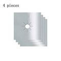 1 Reusable Gas Stove Protector Pad Non-stick Heat Resistant Washable Qme Silver four Pieces