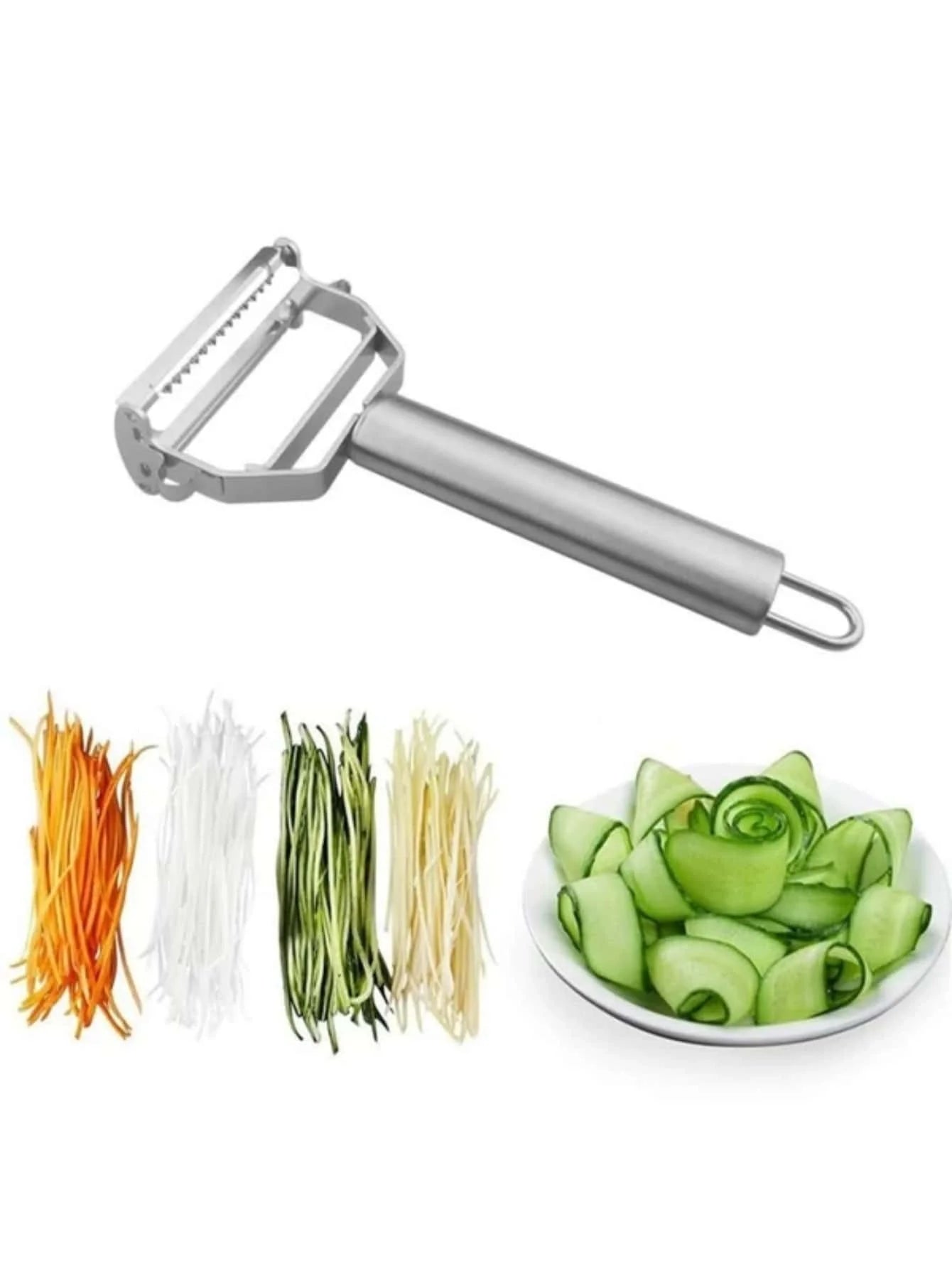 2-in-1 Fruit Slicer Stainless Steel Grinder Peeler Qme