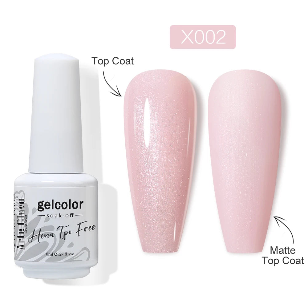 Arte Clavo HEMA Glitter Gel Nail Polish Pink Sliver Gold Sparkling
