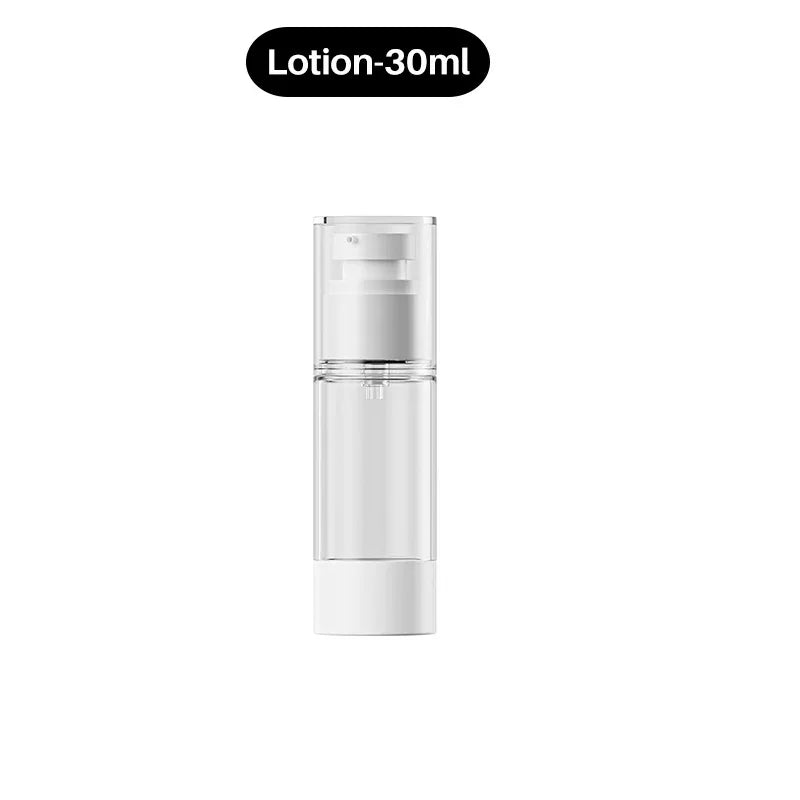 15-100ml Airless Pump Bottles Clear Refillable Vacuum Bottle Set Travel Portable Lotion and Spray Dispenser Cosmetic Containers Qme 30ml-Lotion Bottle