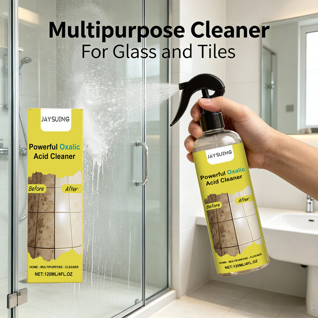 Jaysuing Powerful Oxalic Acid Cleaning Spray Remove Limescale & Stain Reduce Sediment Easy to Use Multi-purpose Bathroom Cleaner Qme