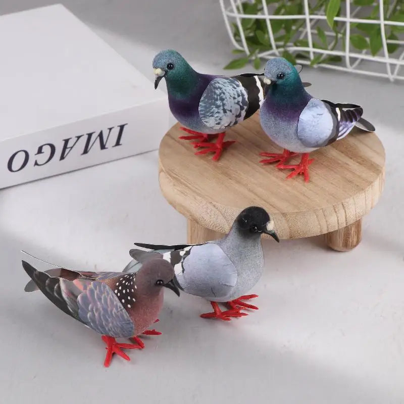 Artificial Birds Simulation Grey Pigeon Dove Model Imitation Animal Party Wedding Supply Photography Props Home Decoration Qme