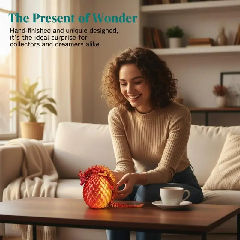 3D Printed Dragon Egg Articulated Model Home Decor Items Room Qme