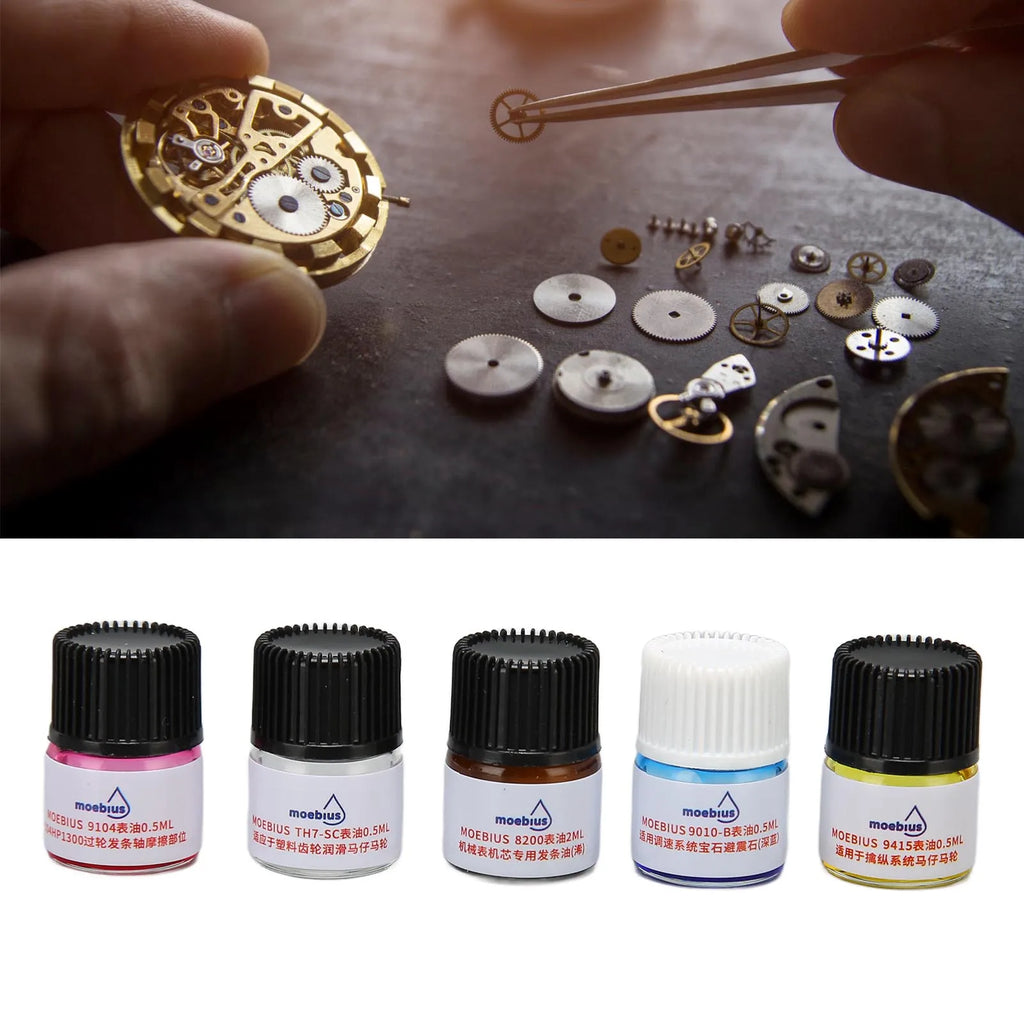 5pcs Watch Synthetic Lubricating Oil Smooth Watch Repair Maintaining Tool for Watchmaker Watch Workers Watch Oil Set Qme