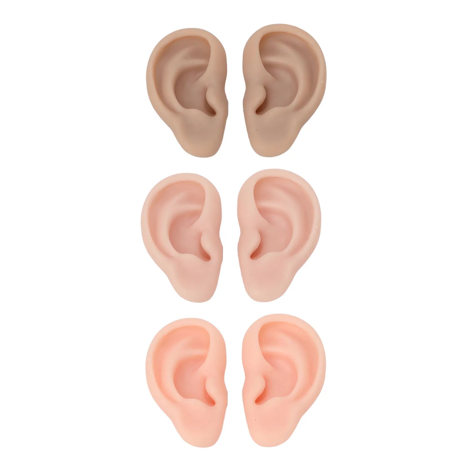 1 Pair Silicone Ear Model Soft Flexible Simulation Ear Model for Earrings Display Ear Piercing Exercise Soft Silicone Ear Model Qme