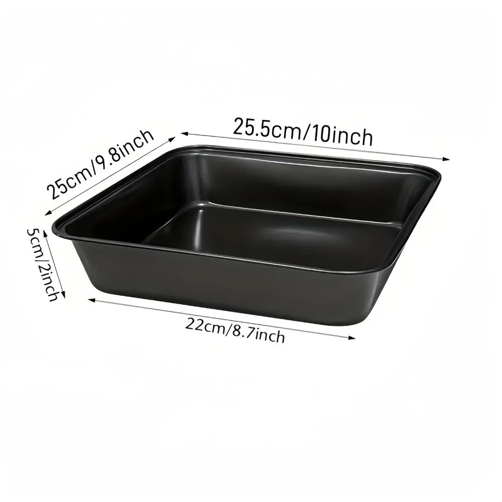 Nonstick Rectangular Carbon Steel Roasting Pan Rustproof Baking Tray Qme Medium