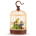 Voice-Activated Induction Birds Birdcage Toy Talking Chirping Fluttering Parrot Birds Toys Gifts for Baby Toddler Kids Children Qme YellowBlue