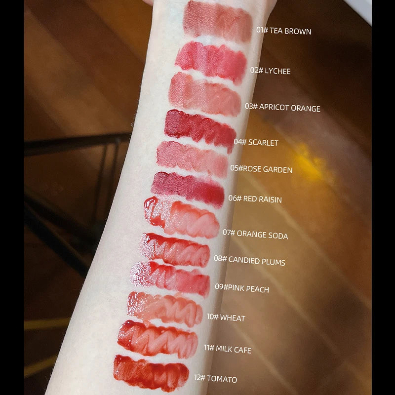 6PCS/Set Matte Liquid Lipstick Sets Lip Glaze Tube Waterproof Long Lasting Moisturizing Sexy Red Lip Gloss Cosmetic Kit Lip Tint Qme