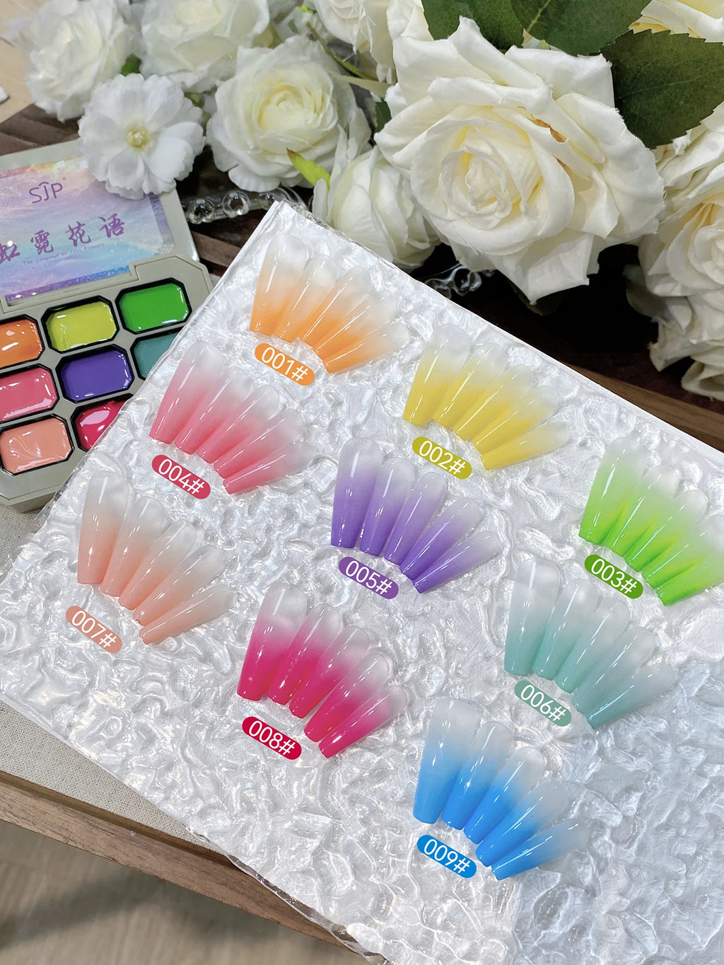9 Colors Rainbow Language Patting Poilsh Smudge Canned Saturation Qme