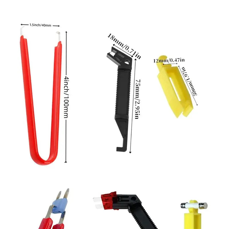 A02F-Relay Puller Pliers, Fuse Puller Pliers, 8-Pack Automotive Relay Fuse Puller Tool,FMM Fuses Puller Tool,Terminal Remover Qme