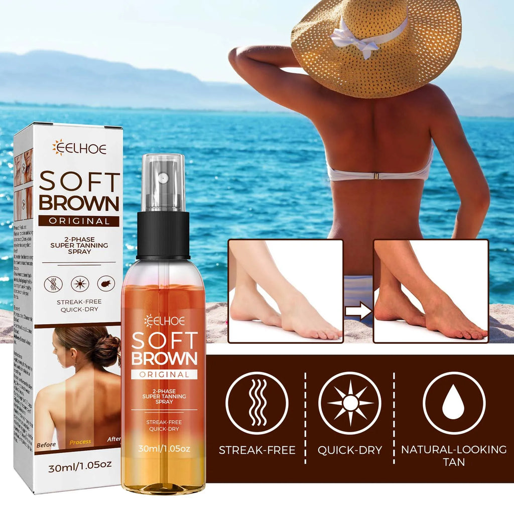 Self Tanning Spray Assist Natural Soft Antique Bronzer Wheat Skin Tone Tanning Accelerator Spray Beach Outdoor Sunscreen Care Qme