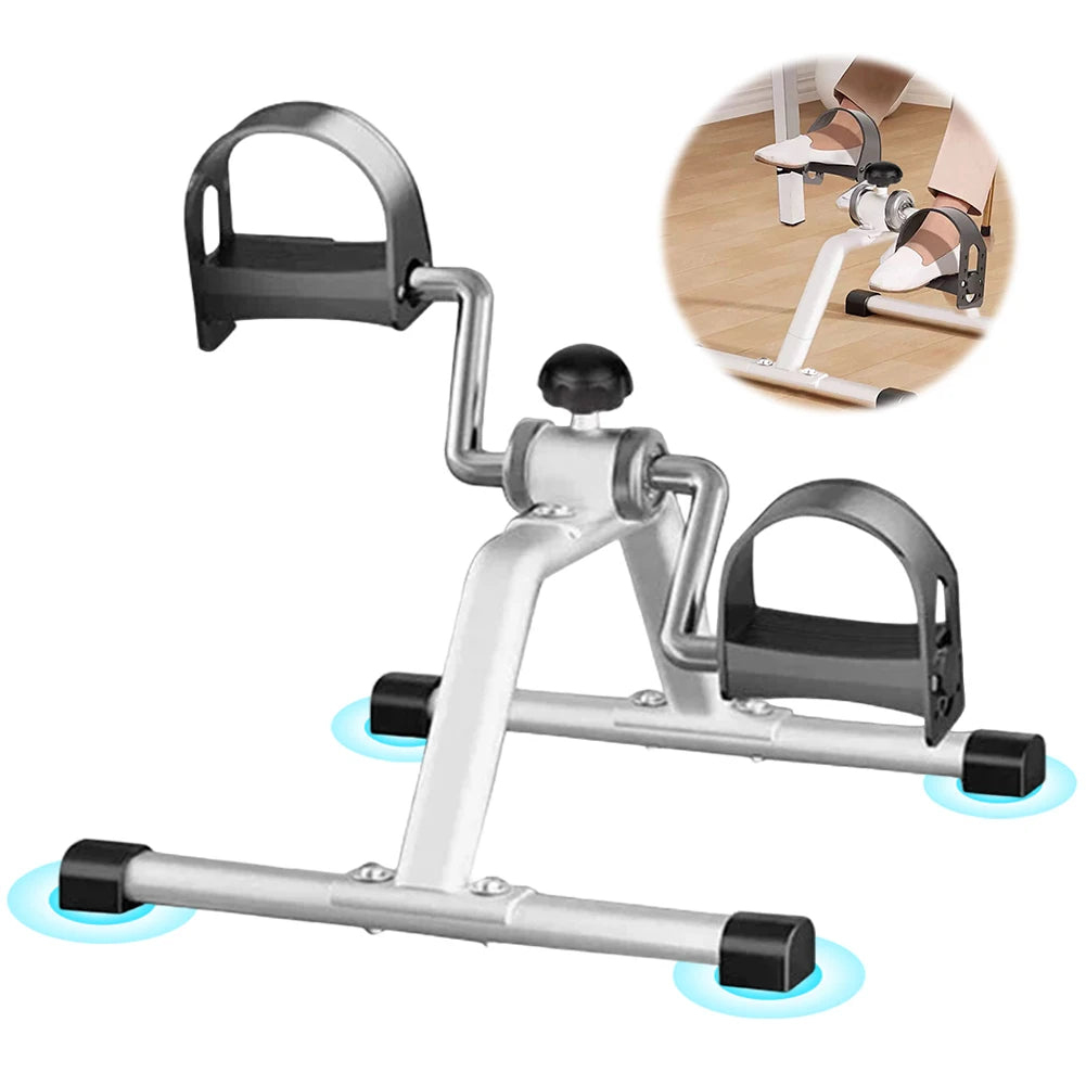 Mini Foldable Arm Leg Exercise Bike with Adjustable Resistance Under Desk Bike Cycle Pedal Exerciser for Home Exercise Qme