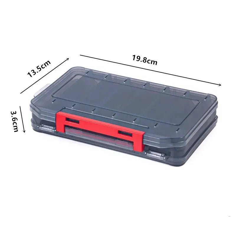Fishing Tackle Box Storage Carp Container Case for Artificial Baits Lures Fly Waterproof Accessories Double Sided Fishing Tool Qme Grey