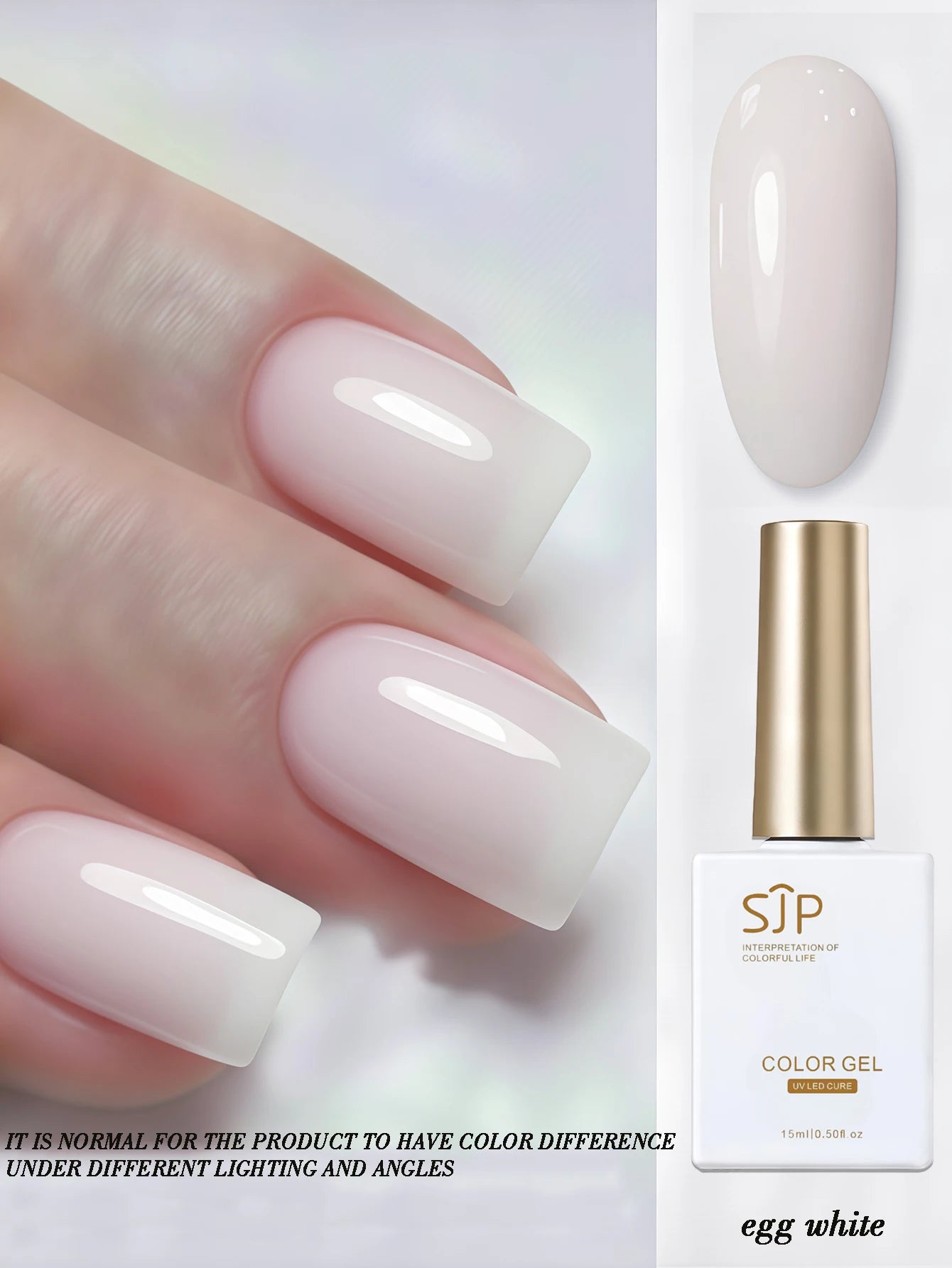 Gel Nail Polish Purple Pink Glitter Semi Permanent Soak Off UV LED Qme egg white