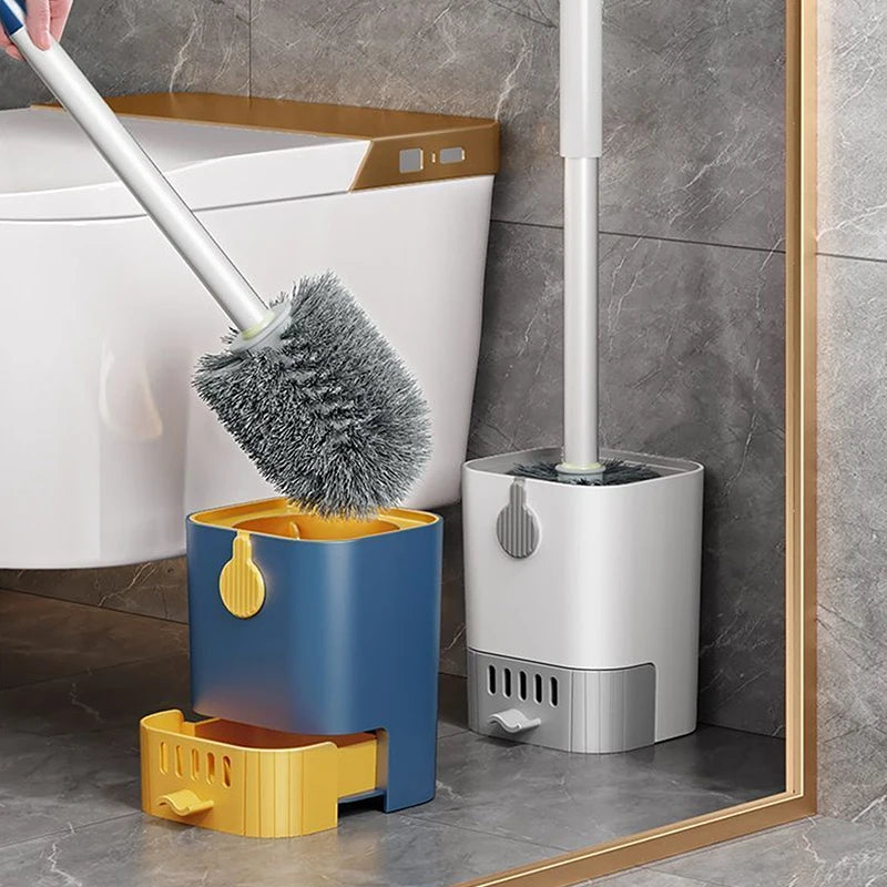 Home Multi-functional Toilet Brush Set Brush For Bathroom Cleaning Cleaner With Holder Qme Blue