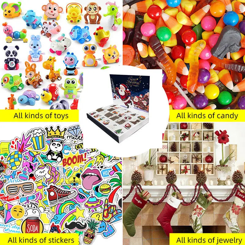 2025 Christmas Countdown Advent Calendar Gift Box 24 Days Mystic Blind Box Festive Christmas Decorations Surprises for Holidays Qme