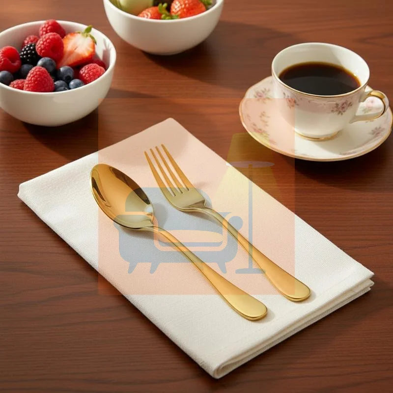 2pcs Tableware Stainless Steel Dinnerware Set Spoon Fork Cutlery Flatware Dishwasher Safe Kitchen Set Qme