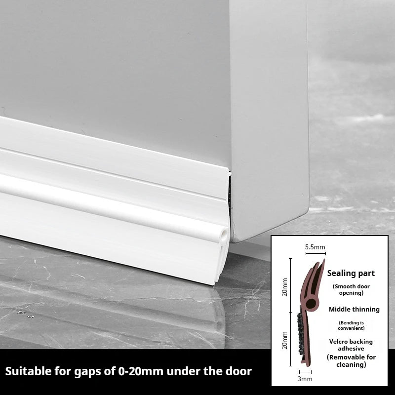 1-4pcs 93cm PVC Door Bottom Sealing Strip Waterproof and Wear-resistant Removable Wind and Dust Proof Door Gap Weather Strip Qme White 93cm 4pcs(Recommend)