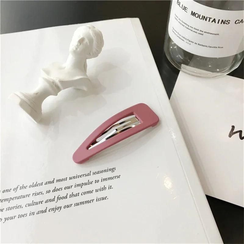 2Pcs/Set Cute Candy Colors Dripping Hairpins BB Clip Girls Children Hair Pin Barrette Accessories Women Kids Hairgrip Headdress Qme S18Leather Pink 2Pcs