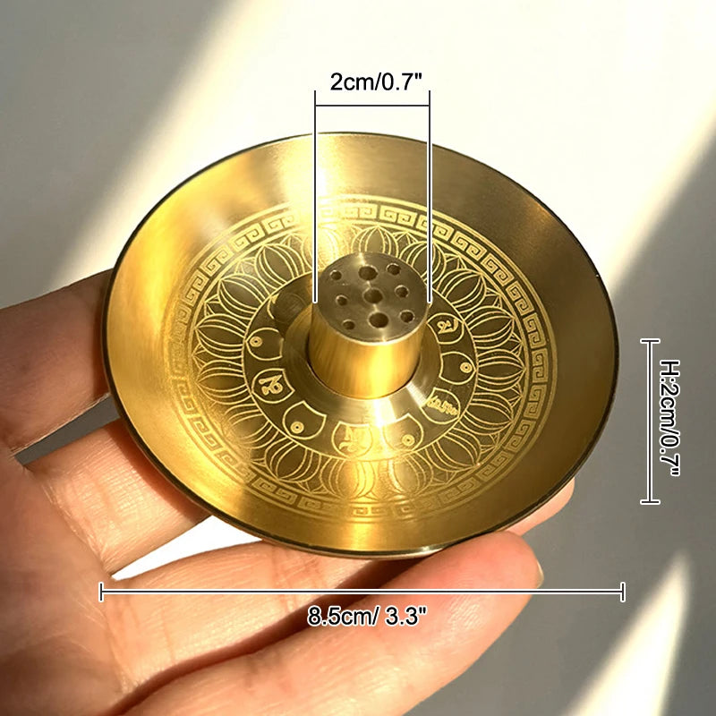 Round Incense Burner 9 Hole Holder Stick Plate Tray Palo Santo Sage Qme L