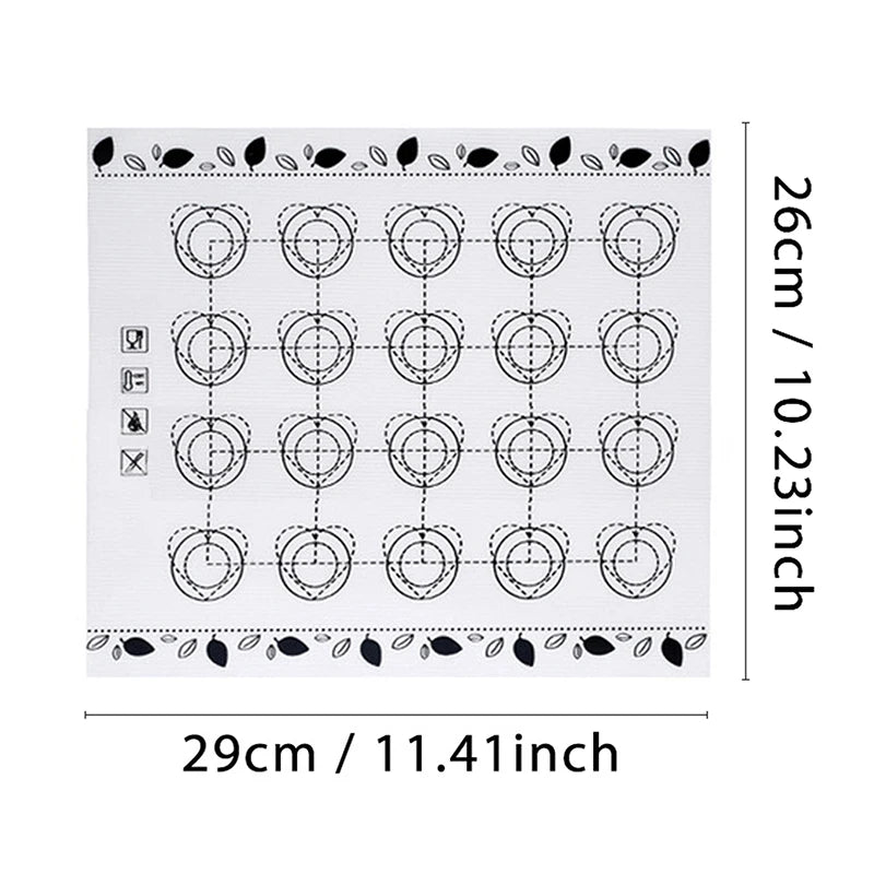 Silicone Macaron Baking Mat Non Stick Fondant Cookie Pad Oven Qme Black