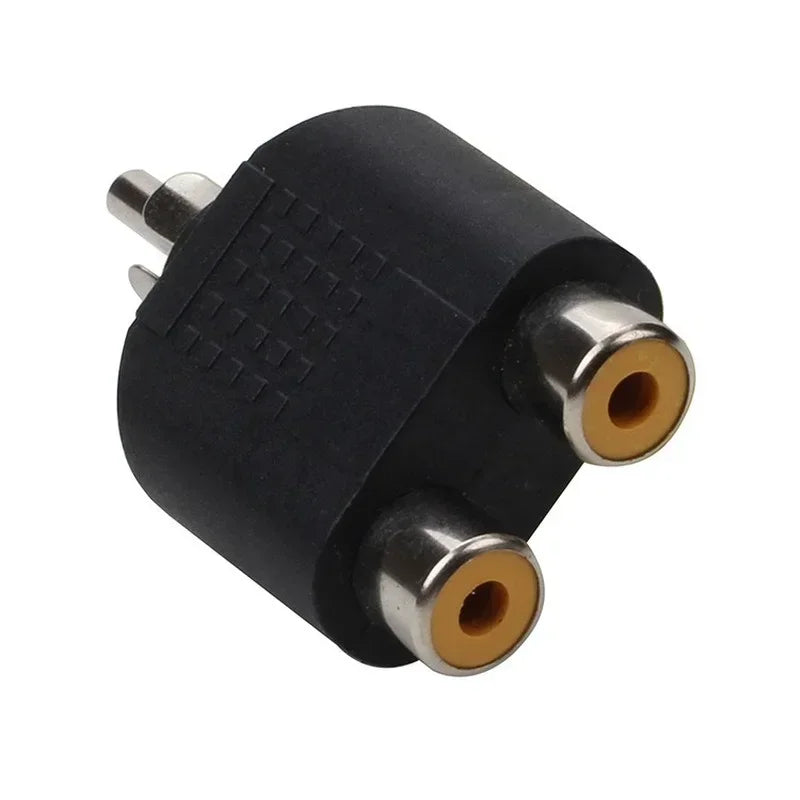 Audio Cable Adapter RCA One-to-two Conversion Line Lotus Revolving Double Lotus Female Audio Power Amplifier Splitter Qme