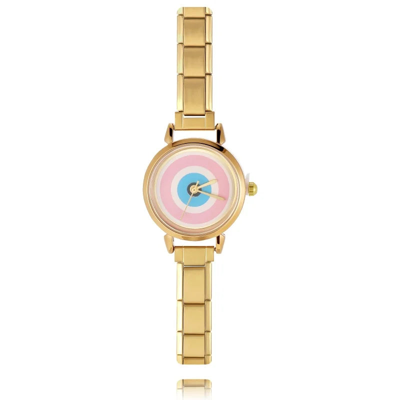 Wholesale Fashion Gold Sliver Color Round Women Watch Luxury Analog Wristwatches Reloj Mujer Girls Clock Gift（Without Box） Qme Style 8