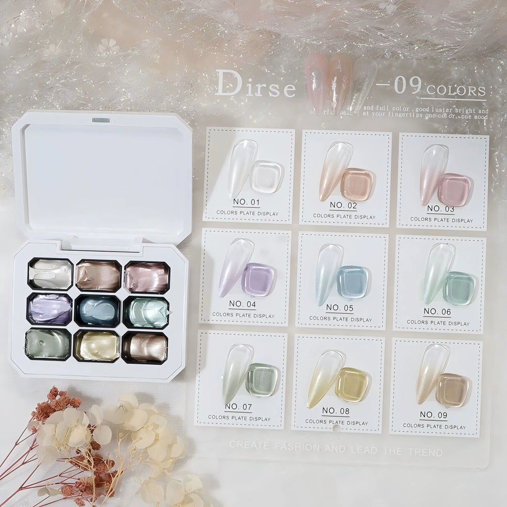 9-Colors Jelly Gel Nail Semi Permanent Art Canned Patting Smudge Qme GTCH-9G-DGTH