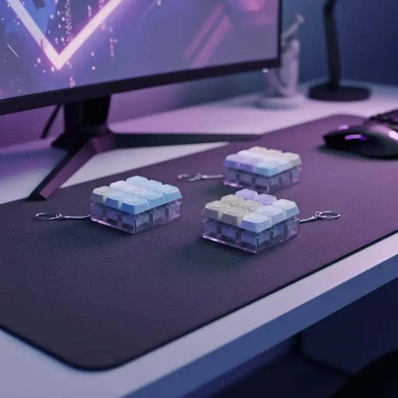 9 Keys Mechanical Keyboard Keychain Cute Creative Stress Relief Toy Qme