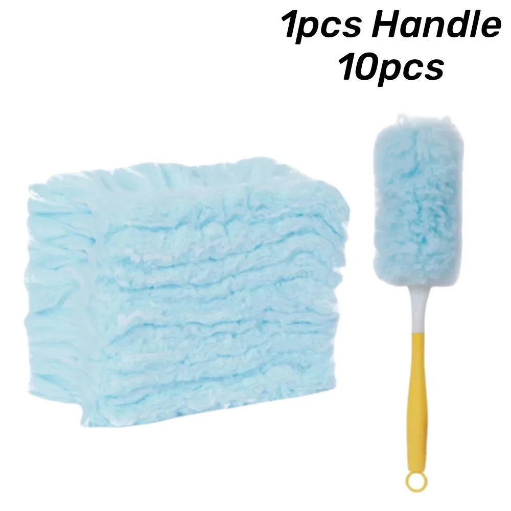 Double Sided 360 ° Electrostatic Precipitator for Household Clean Ceiling Corner Dust Spider Web Replaceable Dust Removal Cloth Qme Blue Set 1