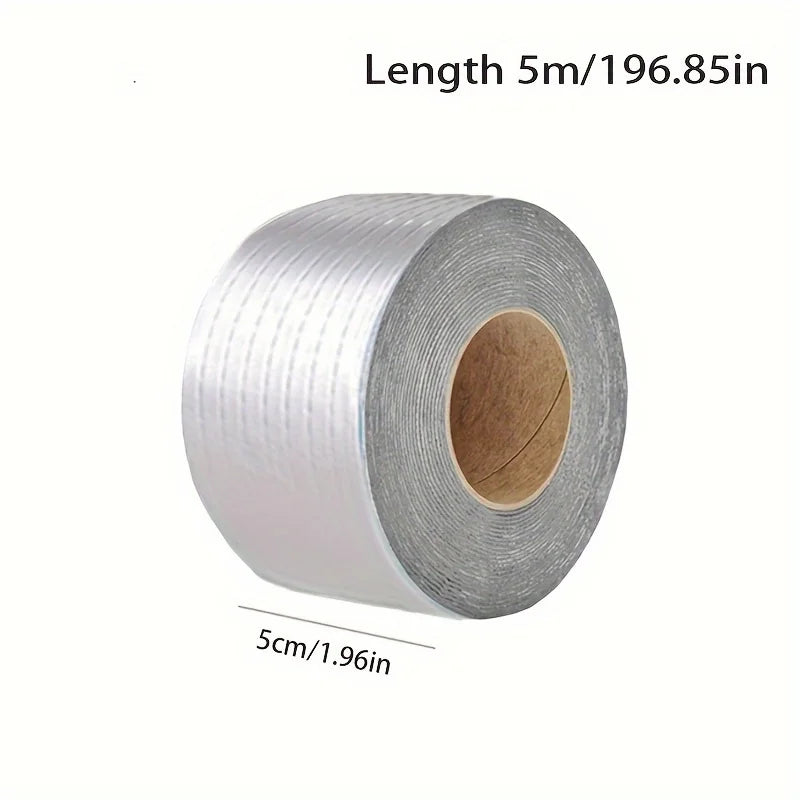 1 Roll Premium Waterproof Aluminum Foil Tape - High Temperature Resistance For Wall, Pool, Roof Crack & Duct Repair Sealing Qme
