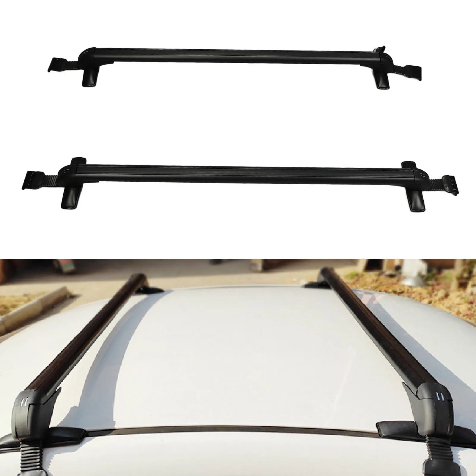 Car Roof Luggage Rack Aluminum Alloy Stainless Steel Rooftop Cargo Carrier with Protective Pads for Long Trips Qme