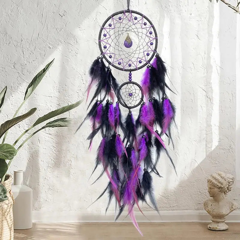 Adorned Artificial Feathers Crystals Exquisite Wall Decoration Qme