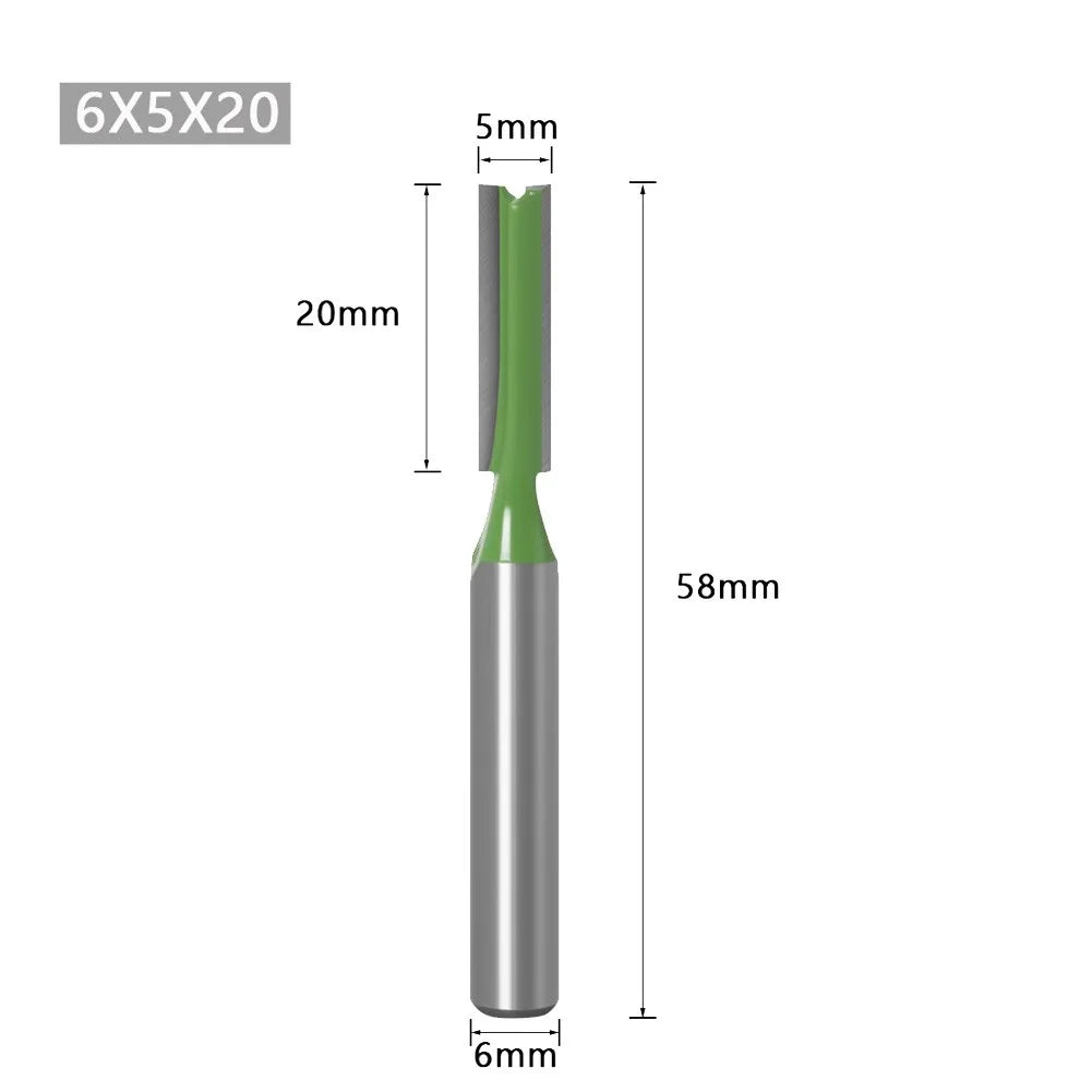 6MM Router Bits Shank 3 4 5 6 8 10 12mm Blade Diameter Double Flute Bit For Woodworking Milling Cutter Tool Qme