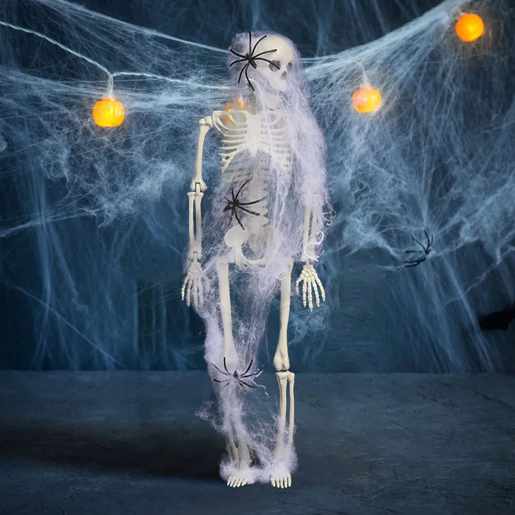 1pc Halloween Decorations Skeleton,Posable Human Shape Skeleton,Halloween Fake Bone Horror Decoration Qme