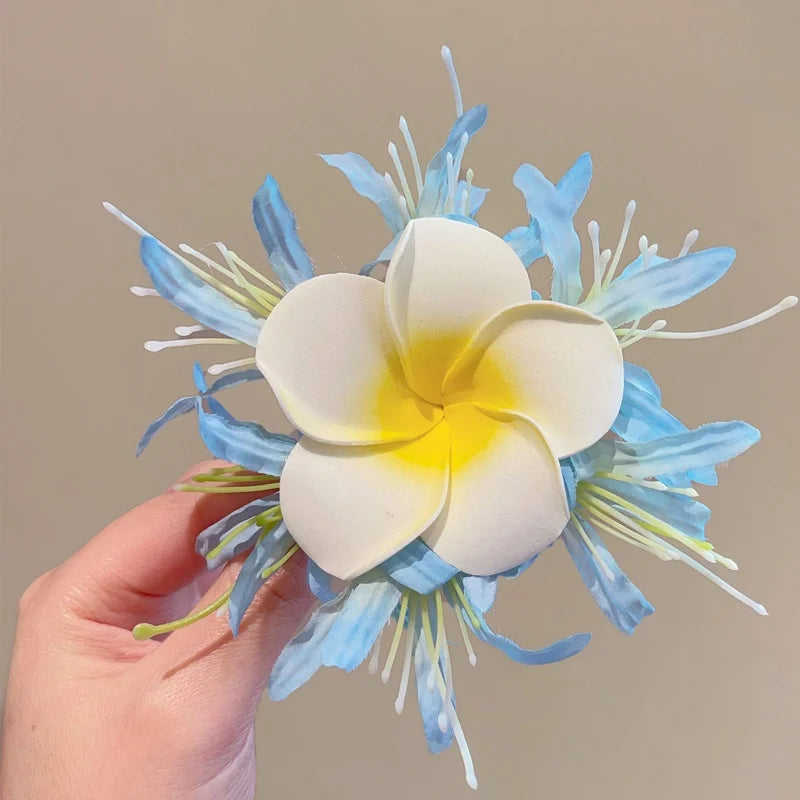 2026 Headwear Hawaiian Flower Hair Clips Side Bangs Clip Romantic BB Hair Clips Hair Accessories Suitable Vacation Beach Parties Qme Style 2