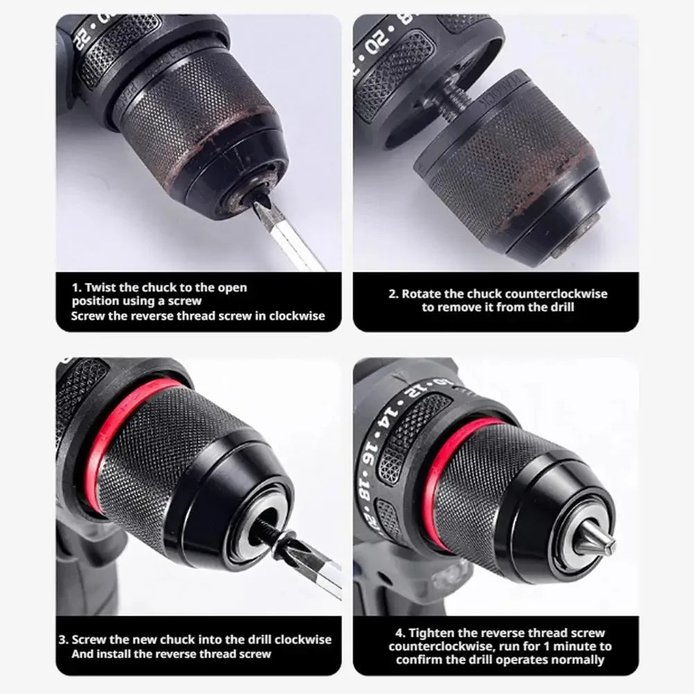Ratchet Self Locking Drill Chuck Keyless Metal Drill Bit Adapter for Electric Impact Drill 1.5-13mm Quick Change Conversion Tool Qme