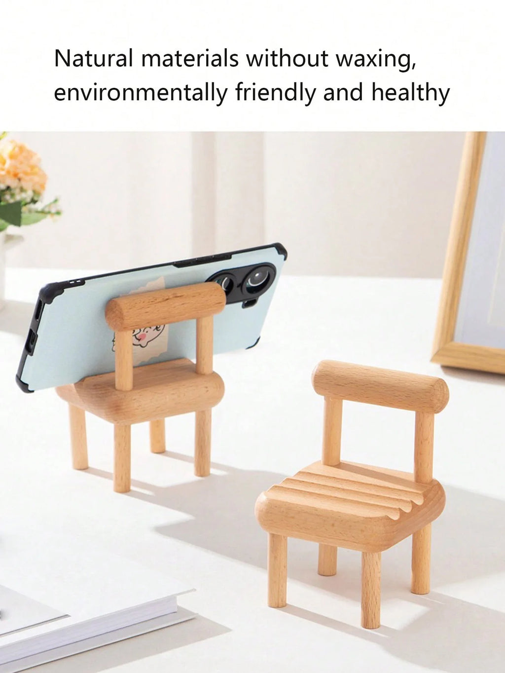 Lazy Person's Phone Holder Watching Shows Universal Tablets Wooden Qme