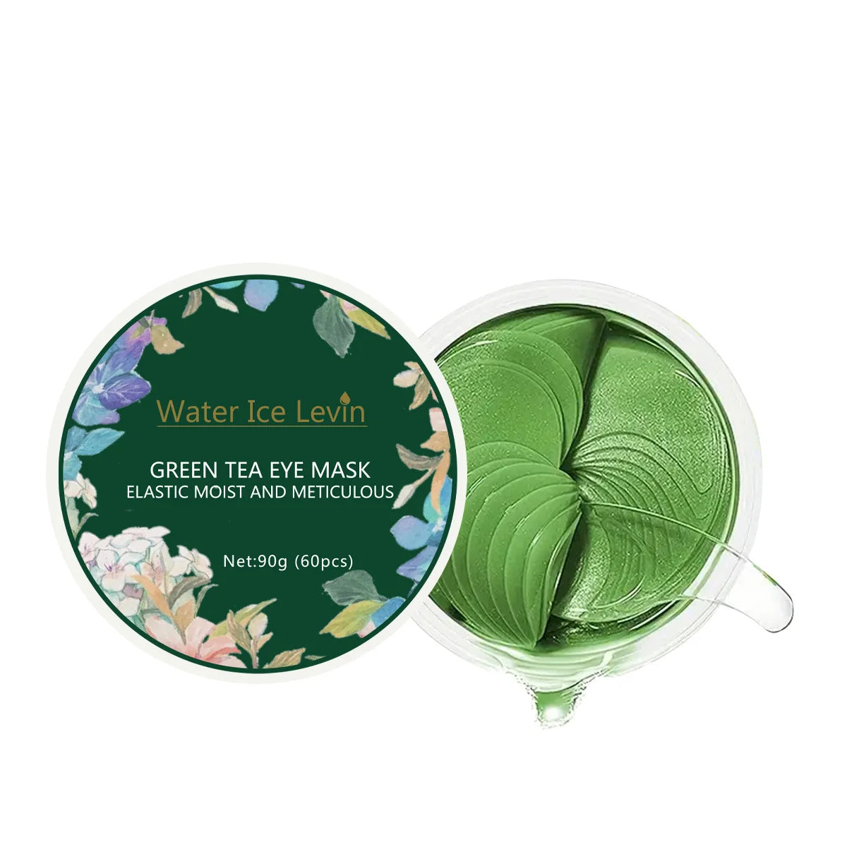 Collagen Eye Mask with Green Tea Extract, Suitable for Dark Circles and Puffiness, Moisturizing and Anti-Wrinkle, 60 Pieces Qme A