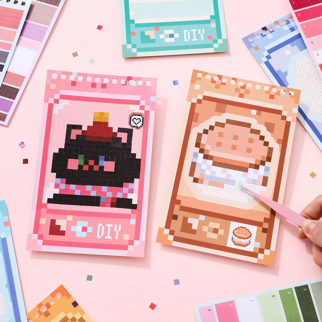 Die cut sticker book，bean puzzle game machine series，cute bean book，hand account DIY collage material aesthetic stationery Qme