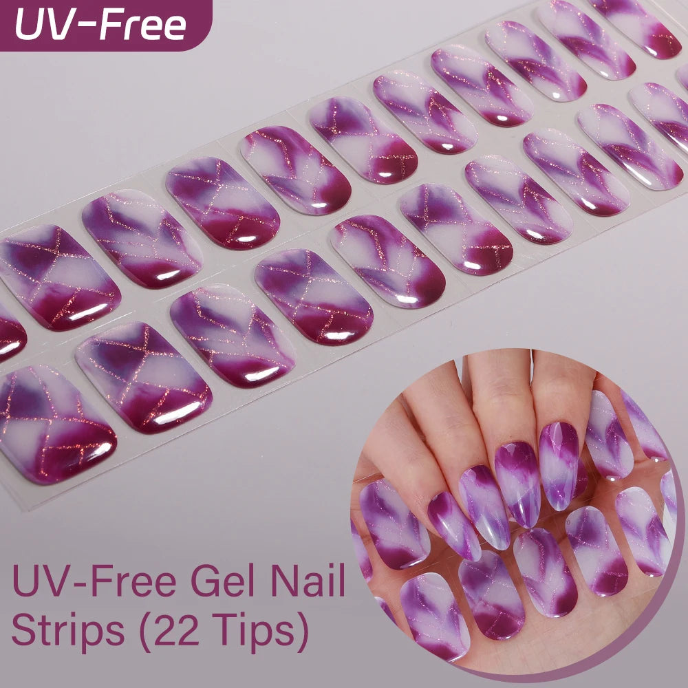 22Tips Sparkling Leopard Pattern Full Cover Nail Stickers French