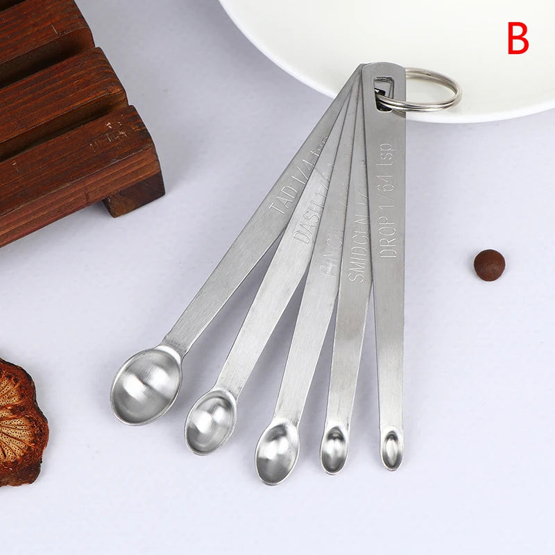 Stainless Steel Small Measuring Spoons Kitchen Accurate Cooking Qme Round Head