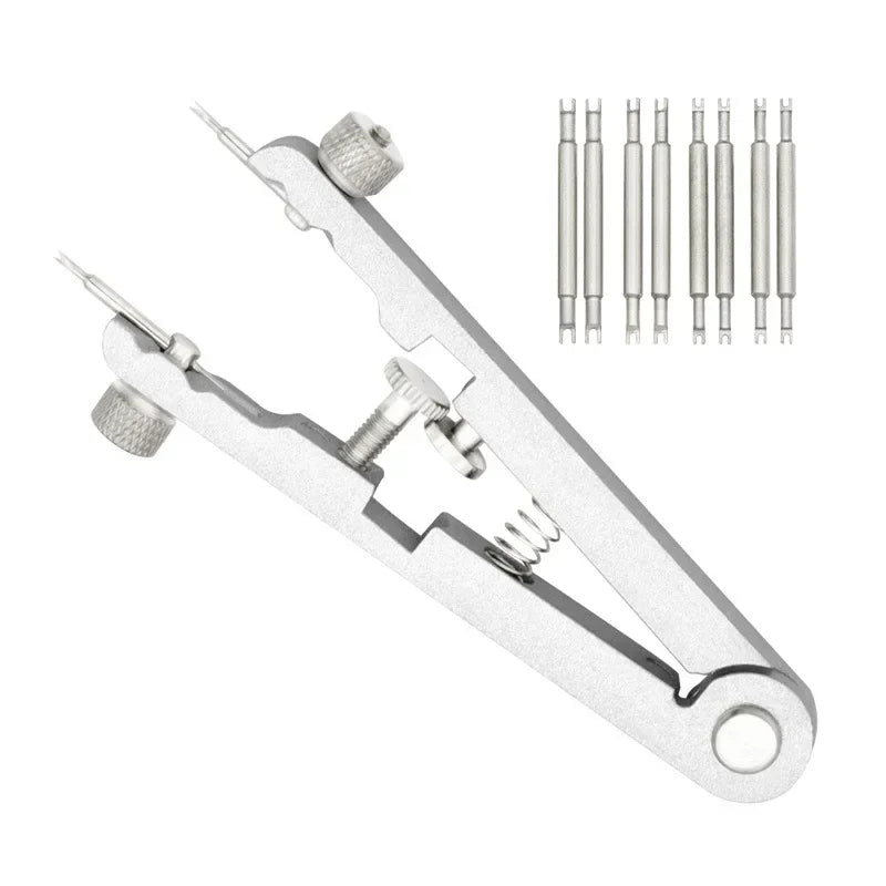 Watch Spring Bar Plier Tool Kit Spring Bar Tweezer Tool For Watch Wrist Bands Strap Removal Repair Fix Set Watch repair tool Qme Silver