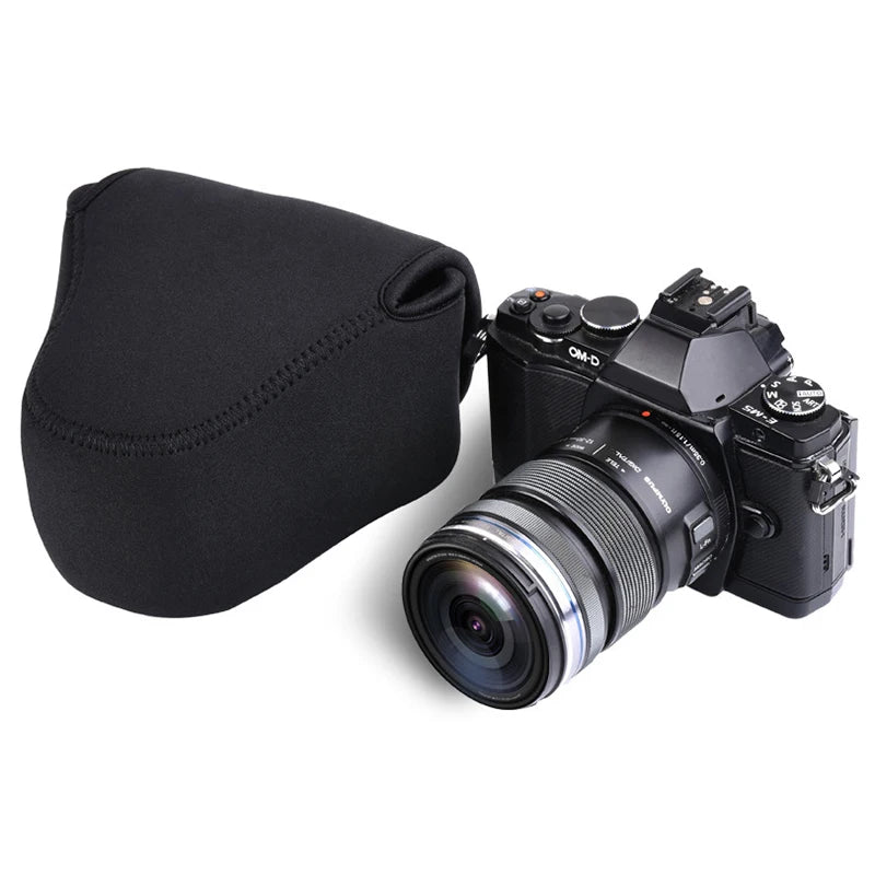 Neoprene Mirrorless Black Camera Pouch Case Bag Soft Outdoor Portable Qme