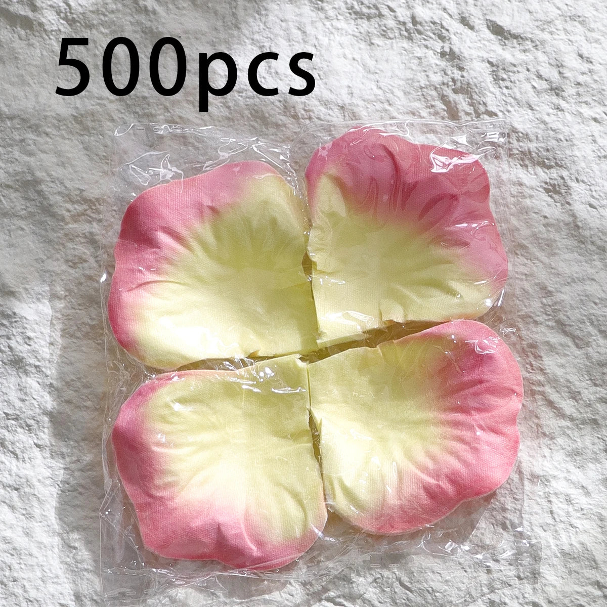 500 Artificial Flower Petals Made of Silk Fabric, Rose Petals, Wedding Room Decorations, Wedding Supplies Qme Yellow-Pink
