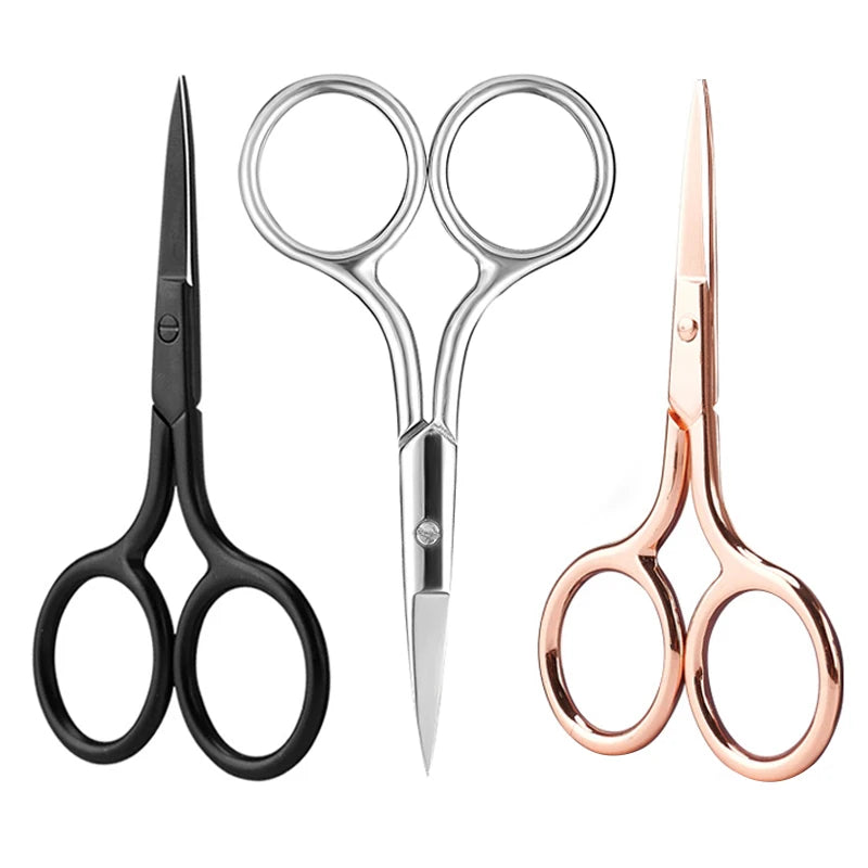 Z'LRAQI BEAUTY Rose Gold Eyebrow Scissors Eyelash Stainless Steel Qme