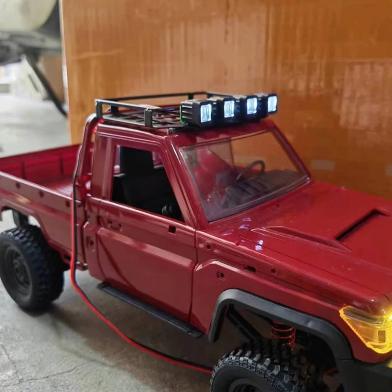 MN82 Metal Luggage Carrier Roof Rack LED Light RC Model Car Upgrade Qme