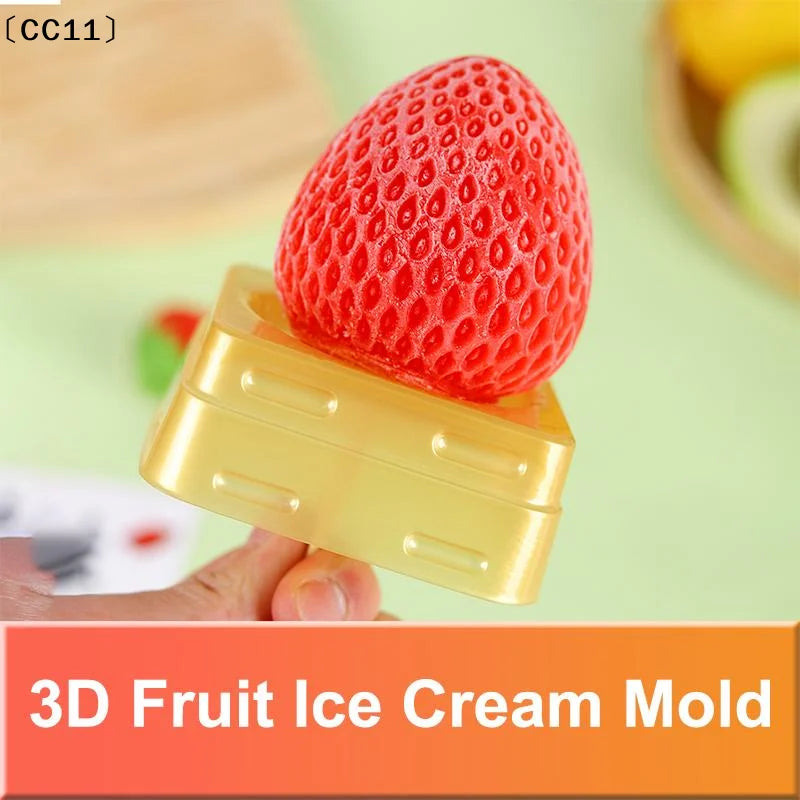 Food-safe Fruits Ice Cream Mold 3D Strawberry Mango Peach Design Easy Qme