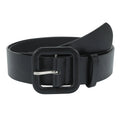Ladies' Square Buckle Candy Colored Decorative Belt Fashionable Casual Versatile PU Leather Wide Belt Daily Dress Up Accessories Qme Black