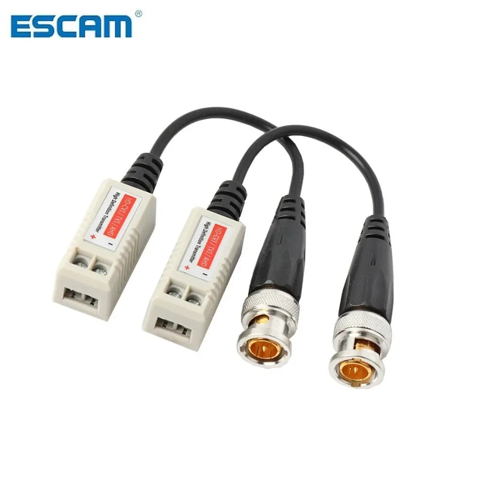 ESCAM BNC100 Video Balun Passive Transceivers 200M Range For HDCVI/AHD/TVI camera Twisted BNC CCTV UTP Balun BNC Cat5 CCTV UTP Qme